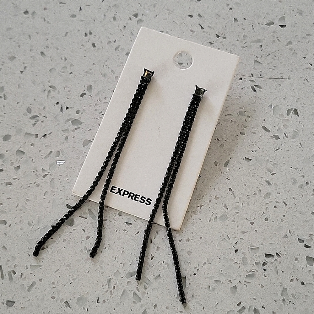 Express Gunmetal Grey CZ Earrings